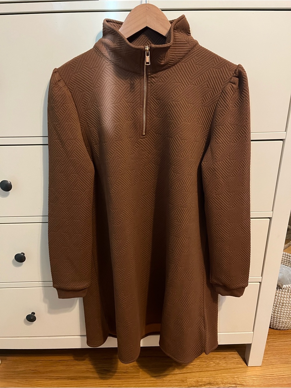 SSYS Textured Half-Zip Tunic Dress